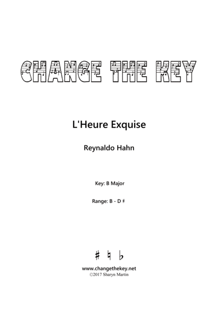 Free Sheet Music L Heure Exquise B Major