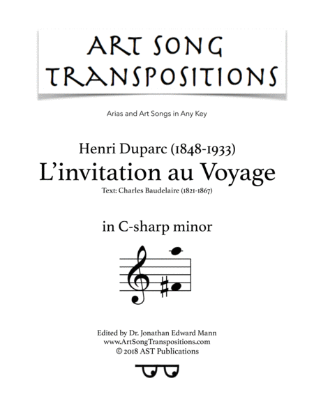 L Invitation Au Voyage C Sharp Minor Sheet Music