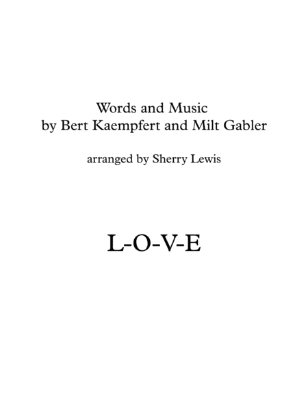 L O V E Love Violin Solo For Solo Violin Sheet Music