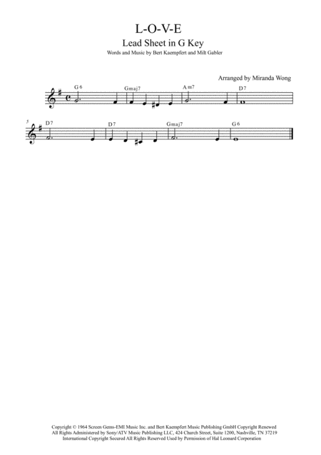 Free Sheet Music L O V E Violin Solo In G Key With Chords