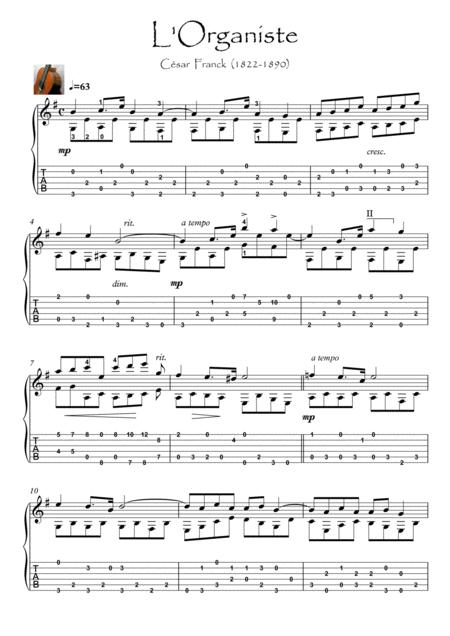 L Organiste Guitar Solo Sheet Music