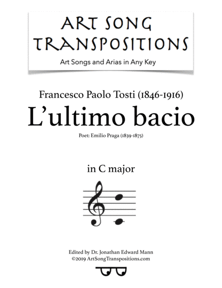 Free Sheet Music L Ultimo Bacio Transposed To C Major