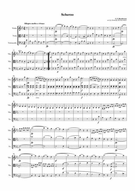 Free Sheet Music L V Beethoven Scherzo