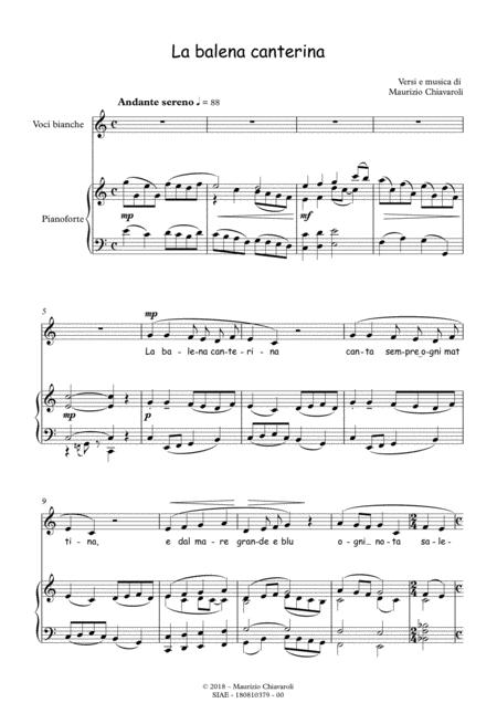 Free Sheet Music La Balena Canterina