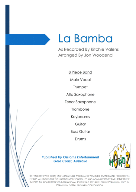 La Bamba 8 Piece Band Sheet Music