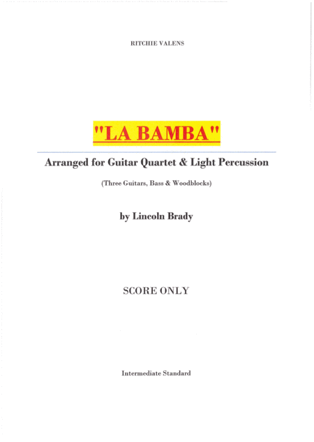 Free Sheet Music La Bamba Guitar Ensemble Score Only
