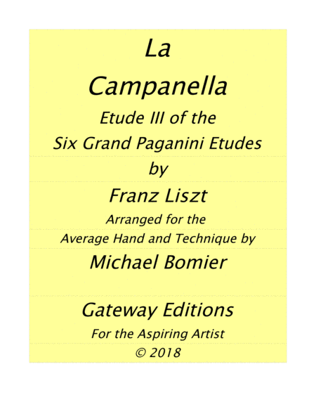 Free Sheet Music La Campanella Paganini Etude No 3 In G Minor For Piano Solo