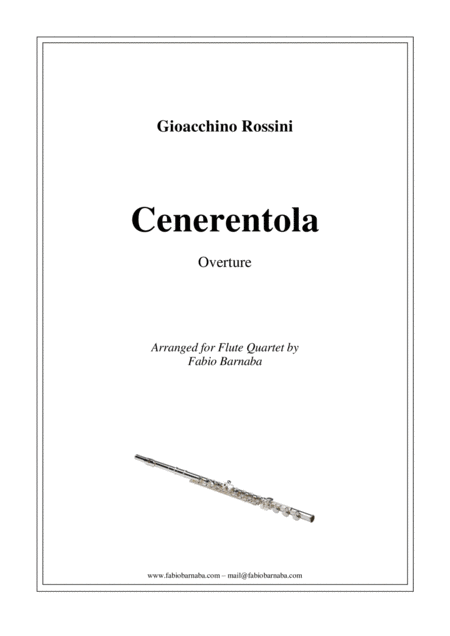 La Cenerentola Overture For Flute Quartet Sheet Music