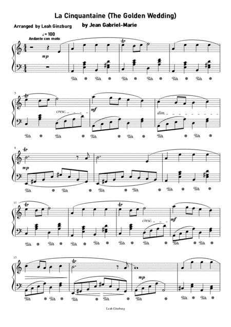 Free Sheet Music La Cinquantaine The Golden Wedding By Jean Gabriel Marie