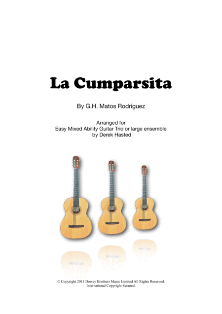 La Cumparsita 3 Guitars Large Ensemble Sheet Music