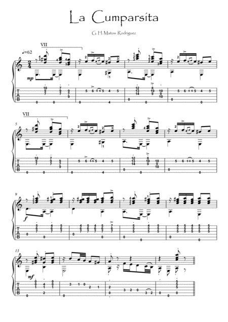 Free Sheet Music La Cumparsita Classical Guitar Solo