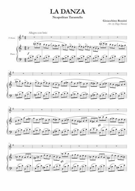 Free Sheet Music La Danza Neapolitan Tarantella For Horn And Piano