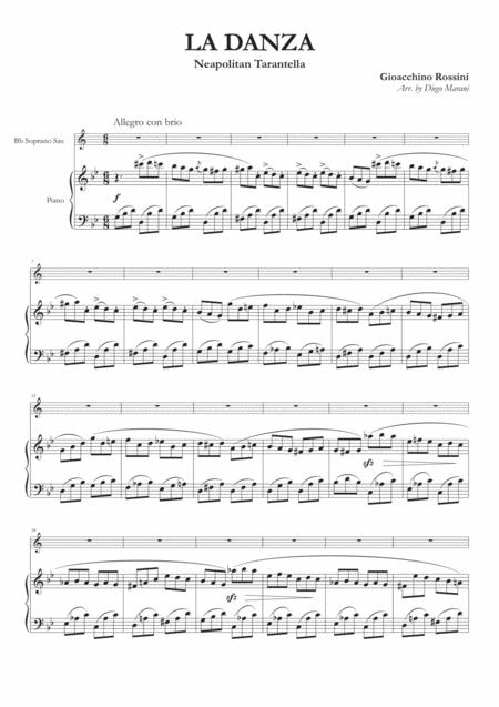 Free Sheet Music La Danza Neapolitan Tarantella For Soprano Saxophone And Piano