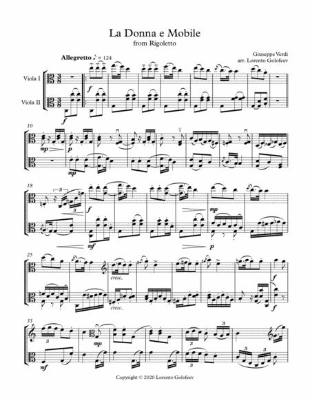 La Donna E Mobile Viola Duo Sheet Music