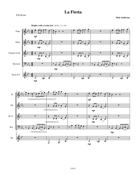 La Fiesta For Woodwind Quintet Sheet Music