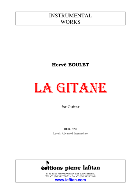 Free Sheet Music La Gitane