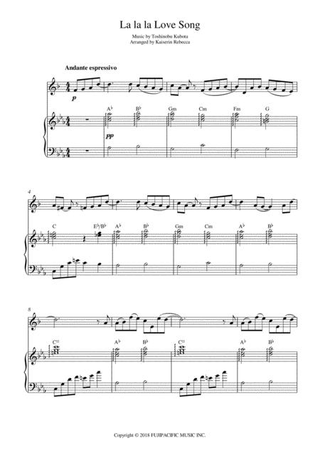 La La La Love Song For Bb Trumpet Solo And Piano Accompaniment Sheet Music