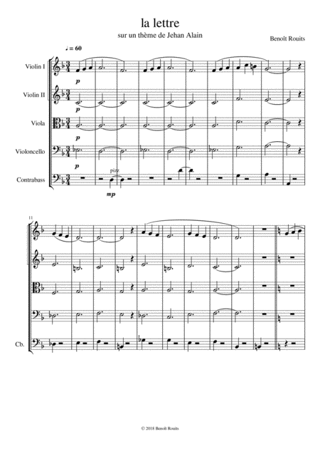 Free Sheet Music La Lettre