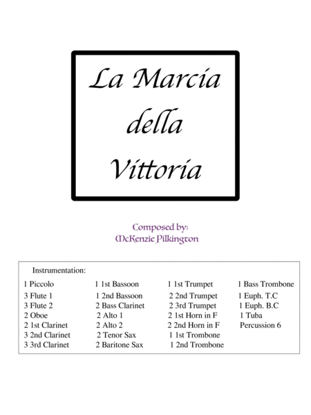 La Marcia Della Vittoria Sheet Music