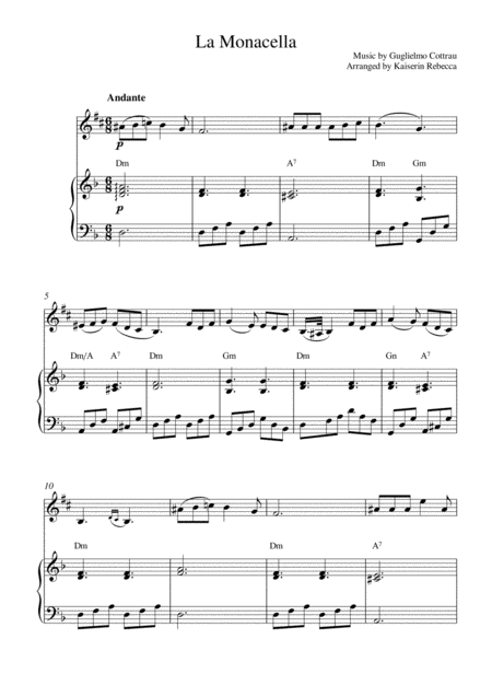 Free Sheet Music La Monacella