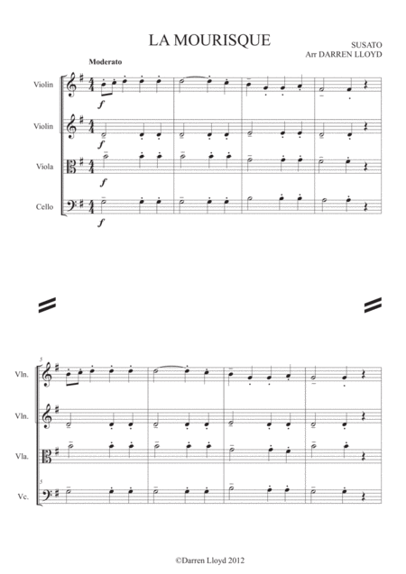 La Morisque String Quartet Sheet Music