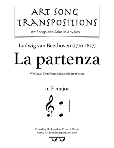 La Partenza Woo 124 F Major Sheet Music