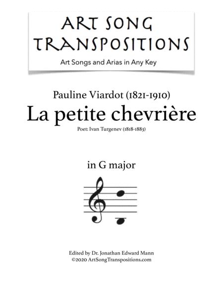 Free Sheet Music La Petite Chevrire Transposed To G Major