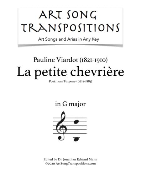 La Petite Chevrire Transposed To G Major Sheet Music