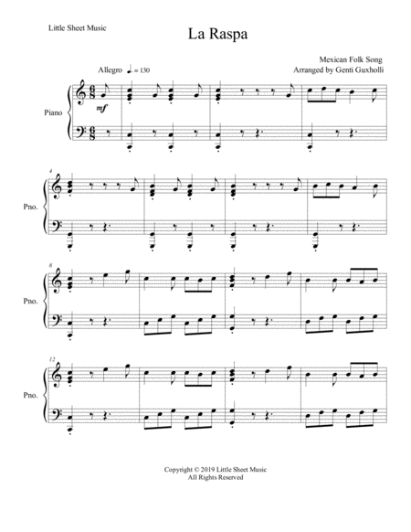 La Raspa Piano Solo Sheet Music