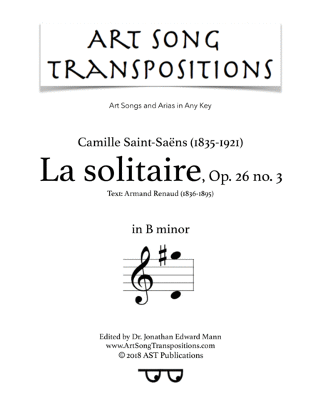 La Solitaire Op 26 No 3 B Minor Sheet Music