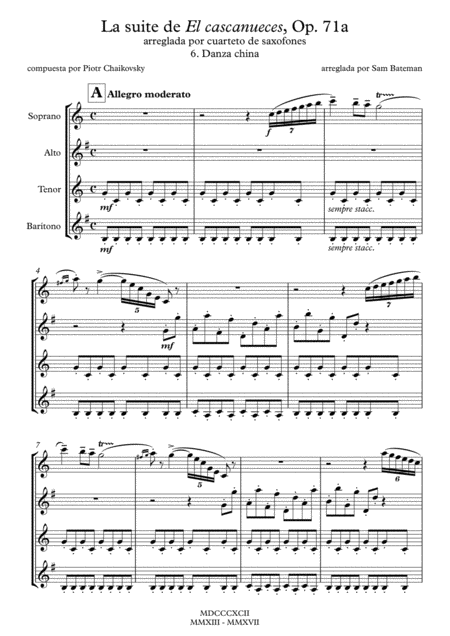 Free Sheet Music La Suite De El Cascanueces 6 Danza China