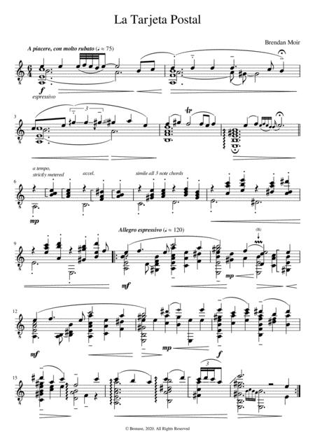 Free Sheet Music La Tarjeta Postal