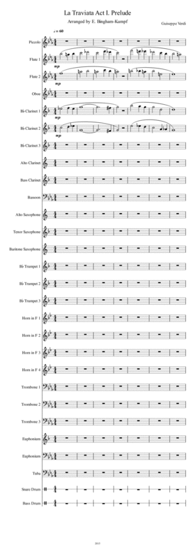 La Traviata Act 1 Prelude Sheet Music