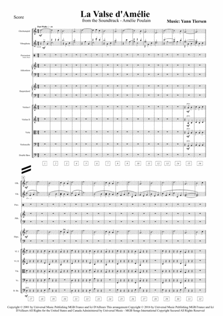 La Valse D Amelie From The Amelie Poulin Soundtrack Chamber Ensemble Sheet Music