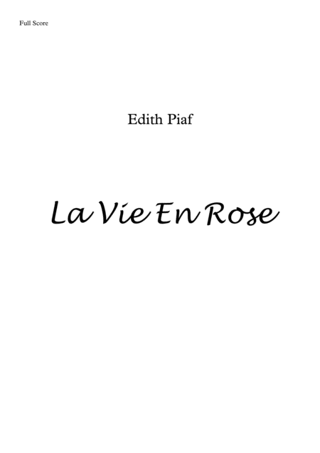 La Vie En Rose Brass Quintet Sheet Music