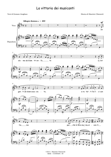 Free Sheet Music La Vittoria Dei Musicanti