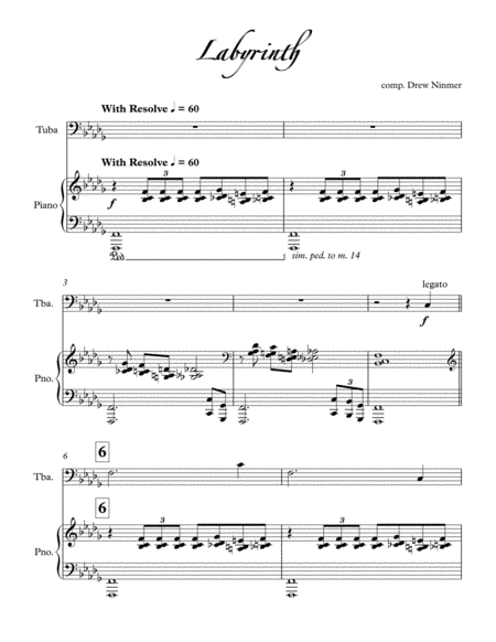 Free Sheet Music Labyrinth For Solo Tuba With Piano Accompaniment