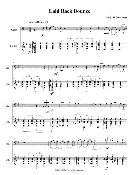 Laid Back Bounce For Cello And Guitar Sheet Music