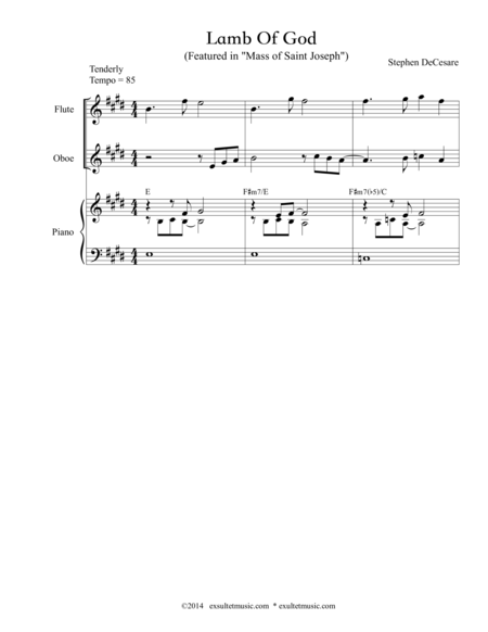 Lamb Of God From Mass Of Saint Joseph Sheet Music