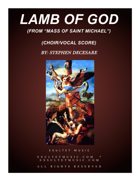 Lamb Of God From Mass Of Saint Michael Choir Vocal Score Sheet Music