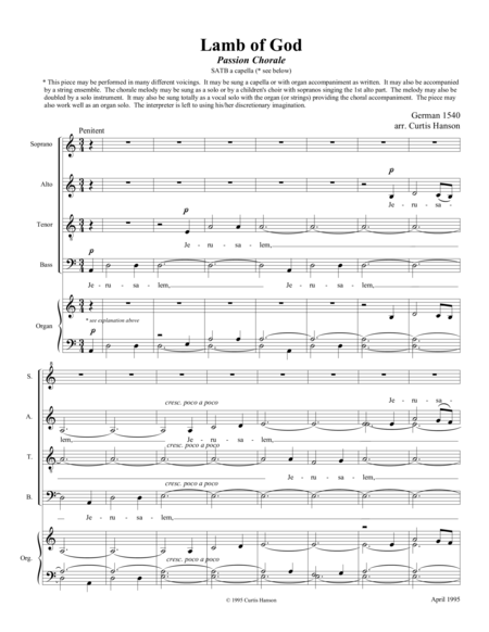 Lamb Of God Satb Expanded Voicing Sheet Music