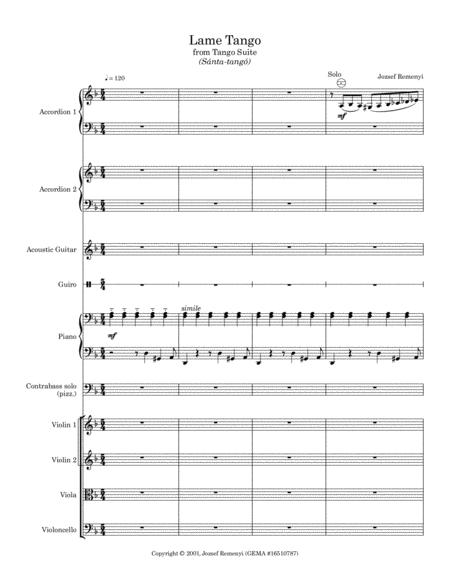 Lame Tango From Tango Suite Letter Version Sheet Music