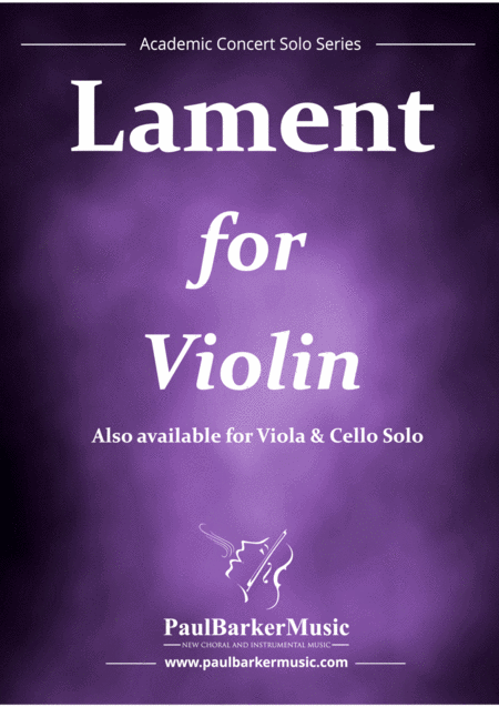 Free Sheet Music Lament For Viola Score Parts