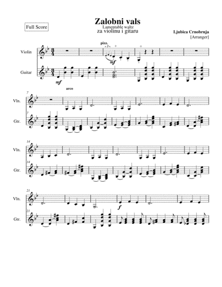 Free Sheet Music Lamentable Waltz