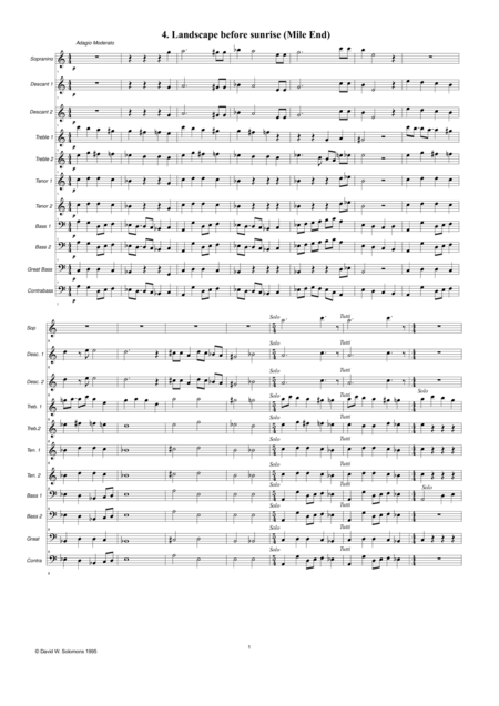 Free Sheet Music Landscape Before Sunrise For Recorder Orchestra