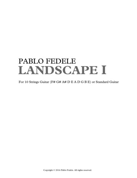 Free Sheet Music Landscape I 2016