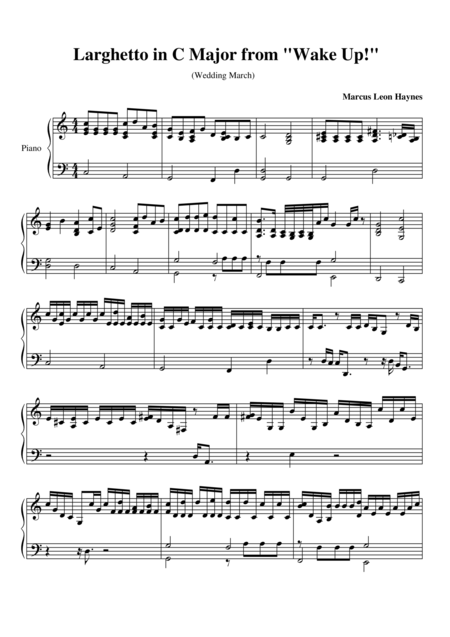 Larghetto In C Major Sheet Music