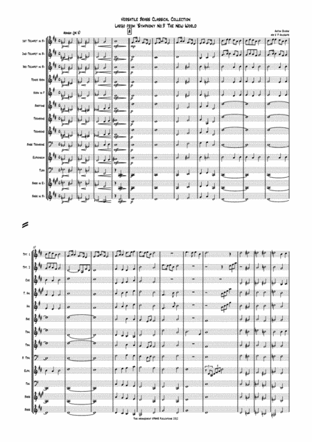 Largo From The New World Symphony Brass Ensemble Sheet Music