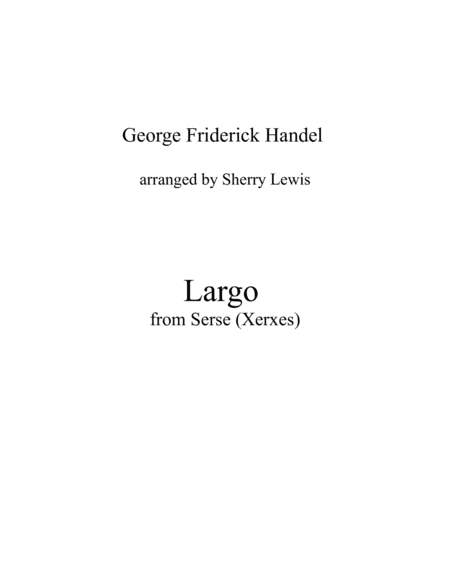 Largo From Xerxes By G F Handel String Trio For String Trio Sheet Music