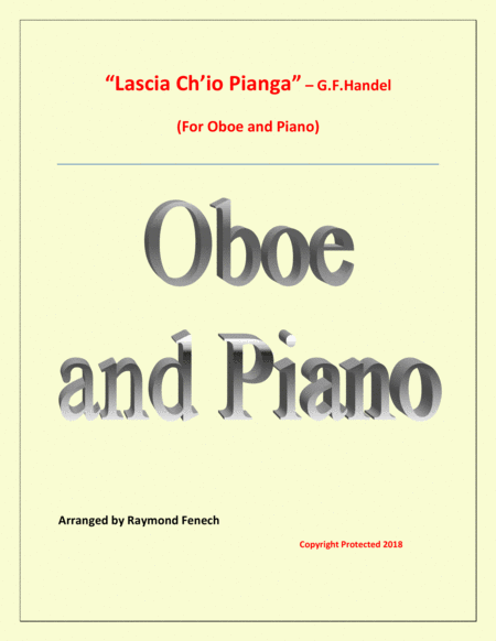 Lascia Ch Io Pianga From Opera Rinaldo G F Handel Oboe And Piano Sheet Music